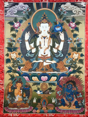 Chenrezig Thangka, Buddha of Compassion - Routes Gallery