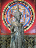 Brass Standing Ayutthaya Abhaya Buddha 43" - Routes Gallery