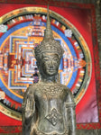 Brass Standing Ayutthaya Abhaya Buddha 43" - Routes Gallery