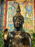 Wood Sukhothai Vitarka Buddha Statue 42" - Routes Gallery