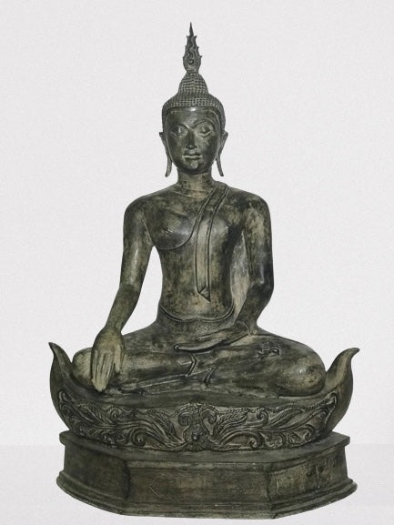 Brass Earth Witness Utong Buddha Statue 30" - Routes Gallery