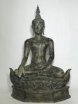 Brass Earth Witness Utong Buddha Statue 30" - Routes Gallery