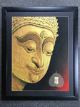 Gold Buddha Face Framed Thai Painting - Routes Gallery