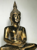 Wood Meditating Lanna Thai Buddha Statue 26" - Routes Gallery