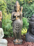 Stone Standing Dewi Sri / Shri Devi Statue 58" - Routes Gallery