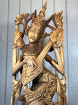 Wood Saraswati Statue 42" - Routes Gallery