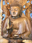 Wood Buddha Sculpture in Vitarka Mudra 45" - Routes Gallery
