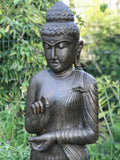 Stone Standing Dharmachakra Buddha 60" - Routes Gallery
