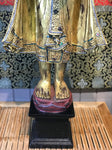 Wood Standing Monk with Alms Bowl 48" - Routes Gallery