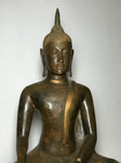 Brass Thai Ayutthaya Buddha Statue 25" - Routes Gallery