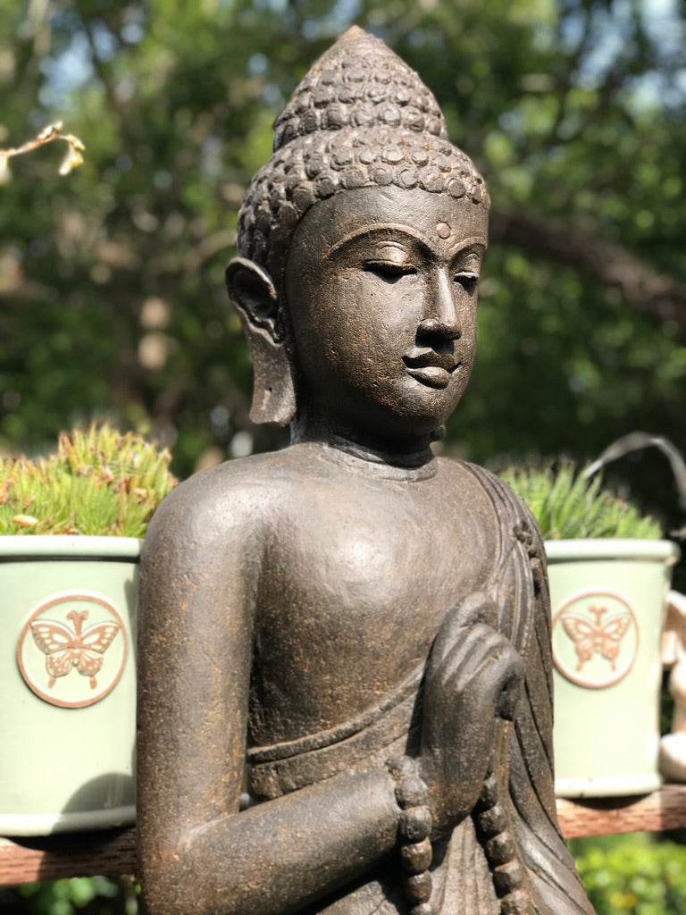 Stone Standing Vitarka Buddha Statue 60" - Routes Gallery