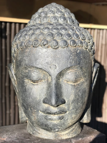 Buddha Head Garden Statue 22" - Routes Gallery