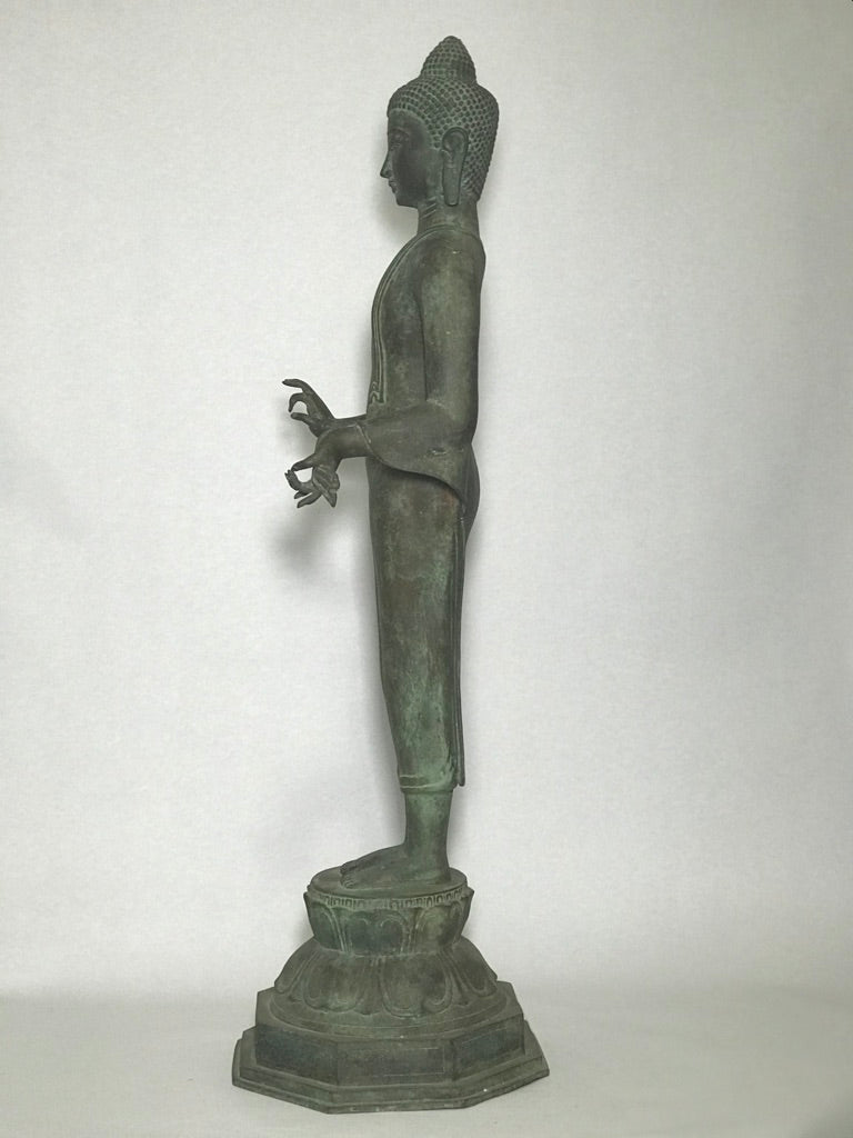 Brass Standing Teaching Buddha Statue 36" - Routes Gallery