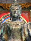 Wood Standing Laos Style Abhaya Buddha 80" - Routes Gallery