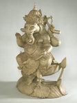 Wood Seated Ganesh Statue 13" - Routes Gallery