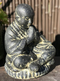Stone Namaste Praying Monk Garden Statue 11" - Routes Gallery