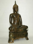 Brass Thai Ayutthaya Buddha Statue 25" - Routes Gallery