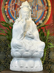 Porcelain Seated Quan Yin Statue 20.5" - Routes Gallery