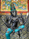 Brass Dancing Devi with 6 Arms 23" - Routes Gallery