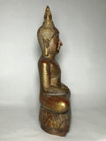 Wood Meditating Lanna Thai Buddha Statue 18.5" - Routes Gallery