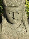 Stone Devi Bust with Pot 40" - Routes Gallery