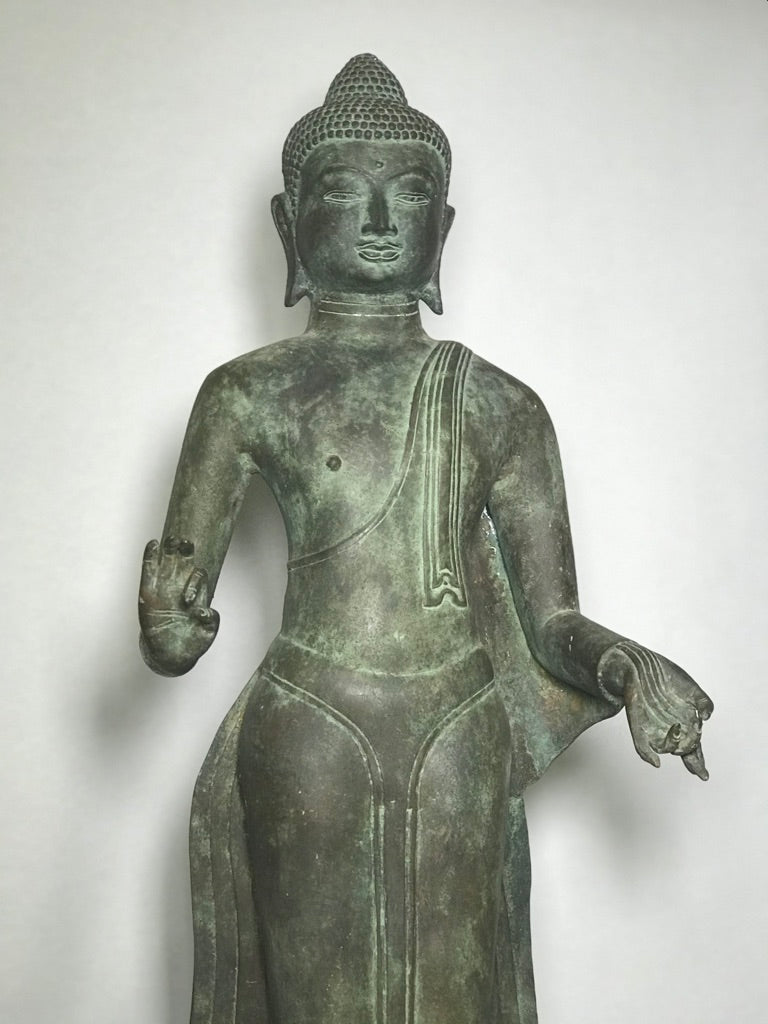 Brass Standing Teaching Buddha Statue 36" - Routes Gallery