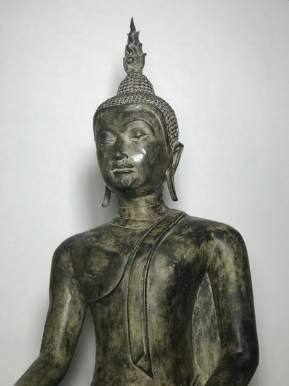 Brass Earth Witness Utong Buddha Statue 30" - Routes Gallery