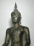 Brass Earth Witness Utong Buddha Statue 30" - Routes Gallery