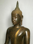 Brass Thai Ayutthaya Buddha Statue 25" - Routes Gallery