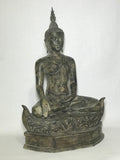 Brass Earth Witness Utong Buddha Statue 30" - Routes Gallery