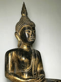 Wood Meditating Lanna Thai Buddha Statue 26" - Routes Gallery