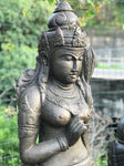 Stone Standing Dewi Sri / Shri Devi Statue 58" - Routes Gallery