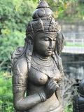 Stone Standing Dewi Sri / Shri Devi Statue 58" - Routes Gallery